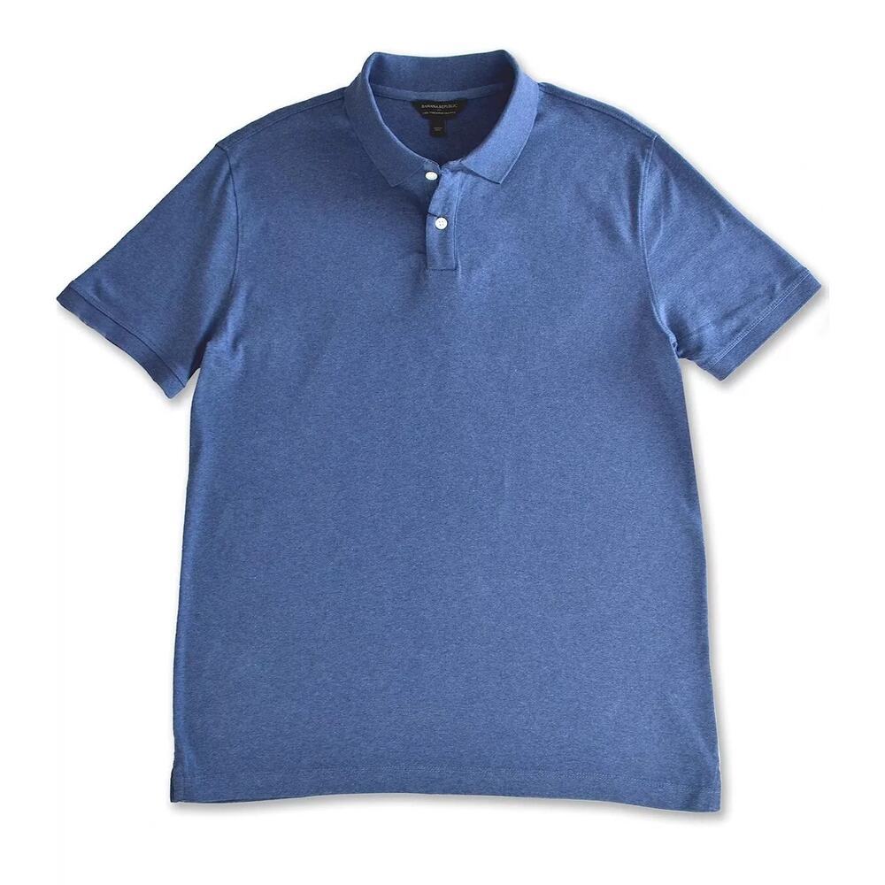 Banana Republic Men’s Polo Shirt XL Blue Luxury Touch Soft Cotton Blend Casual